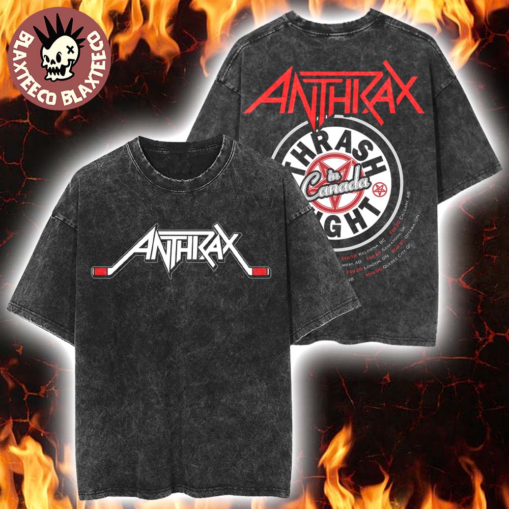 Anthrax Canada Tour 2026 Merch Thrash Night In Canada Retro Washed T-Shirt
