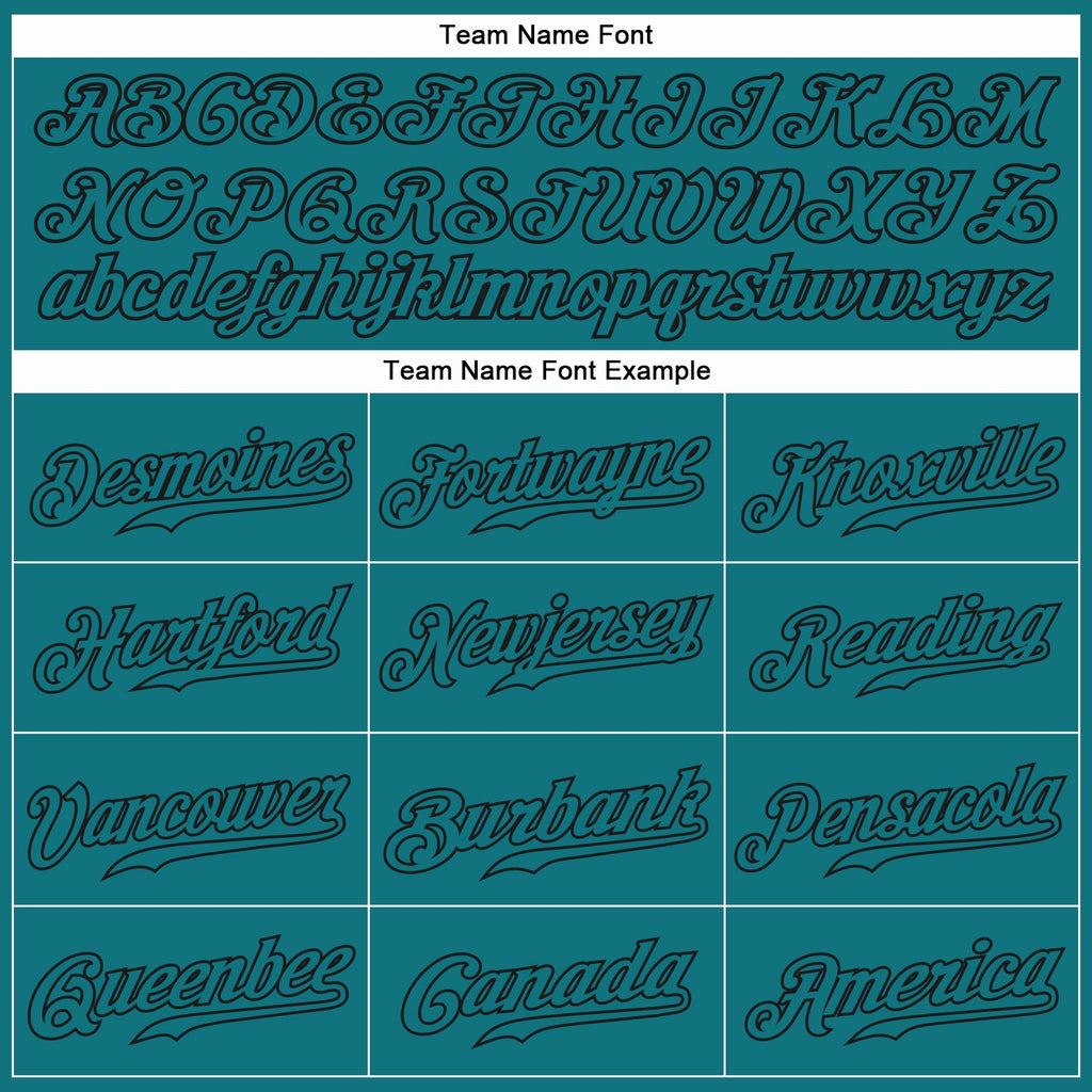 Custom Teal Teal-Black Authentic Baseball Jersey