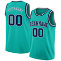 Custom Aqua Navy-Gray Authentic Basketball Jersey