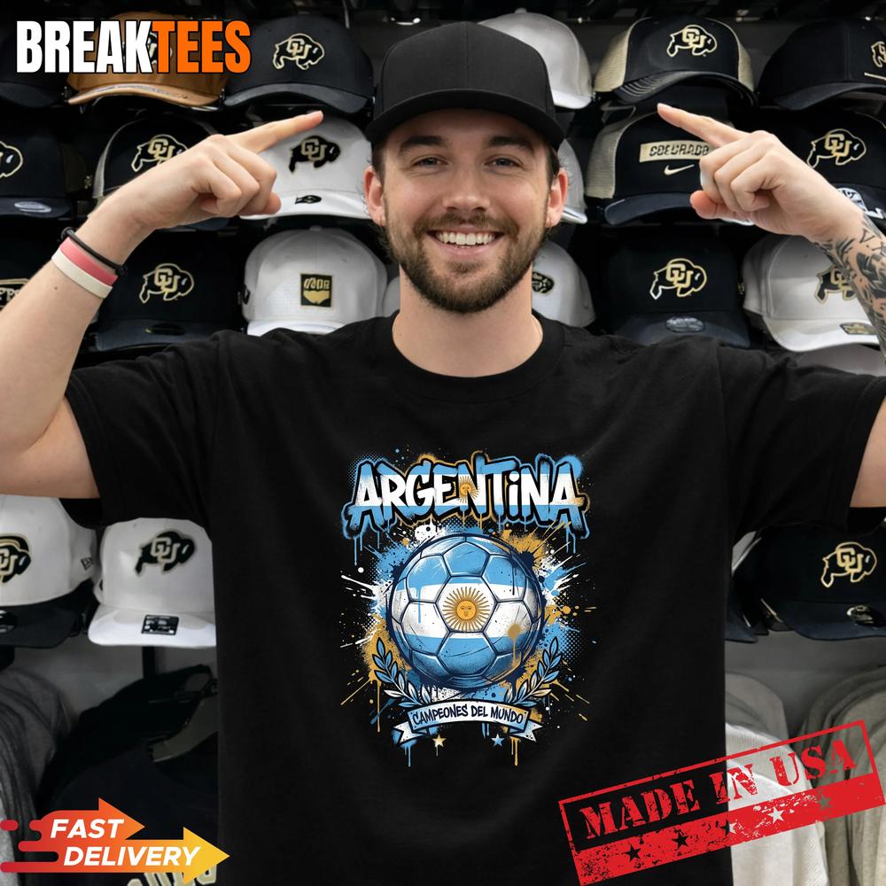 Argentina Football Soccer Player Flag Graffiti Father’s Day Shirt