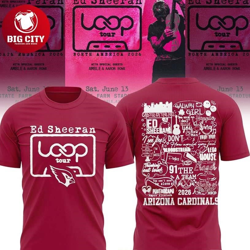 Arizona Cardinals x Ed Sheeran’s LOOP Tour Two Sided Shirt