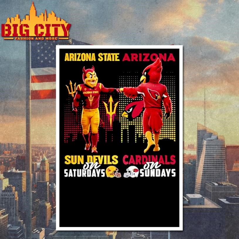 Arizona State Sun Devils On Saturdays Vs Arizona Cardinals On Sundays Mascot Shirt