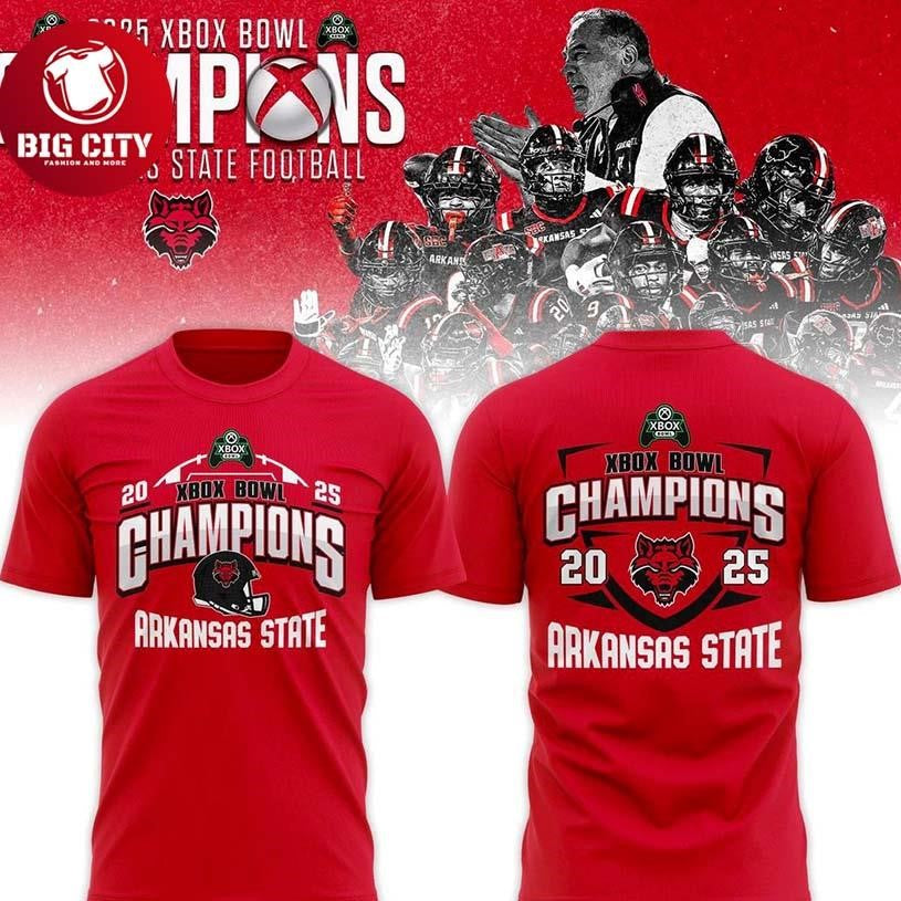 Arkansas State Red Wolves Xbox Bowl Champions 2025 Special Two Sided Shirt