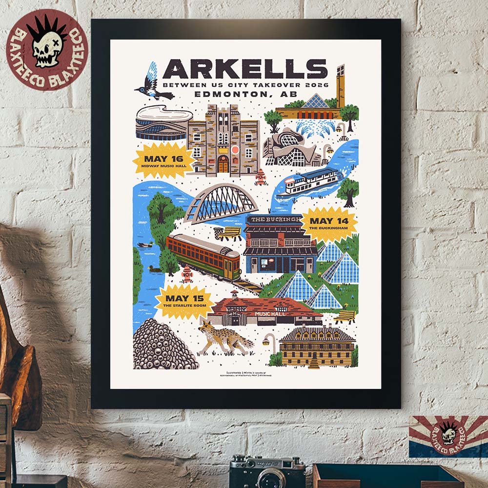 Arkells Edmonton AB Canada 2026 City Take Over Tour Poster On May 14 15 And 16 2026 Home Decor Poster Canvas