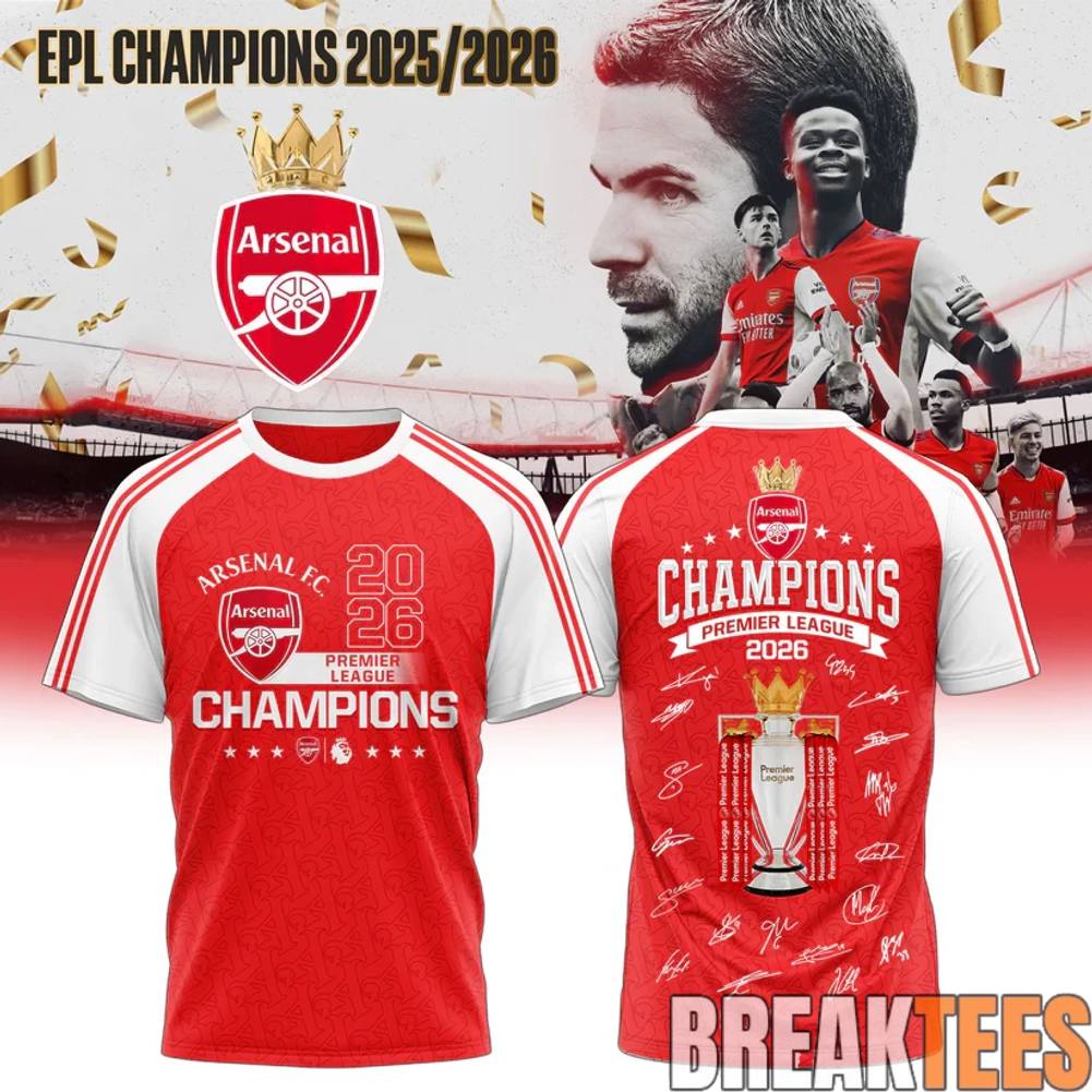 Arsenal FC EPL Champions 25-26 Signature Shirt