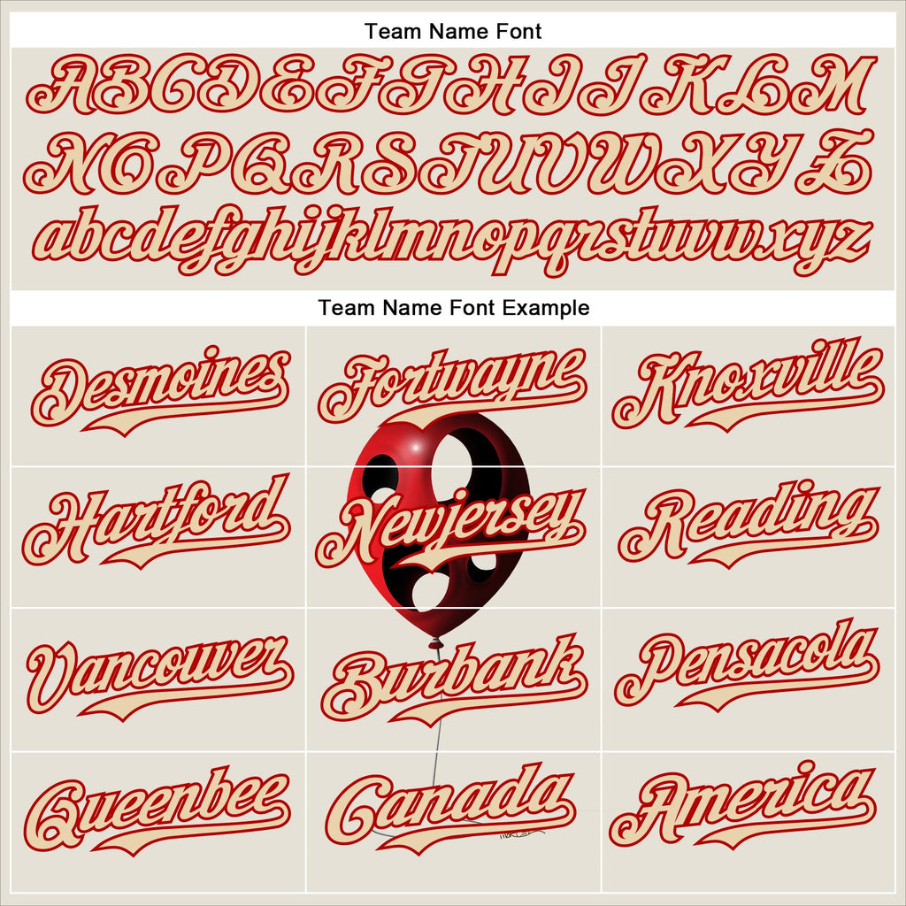 Custom Cream City Cream-Red 3D Marcel Caram Leaked Ballon Authentic Baseball Jersey