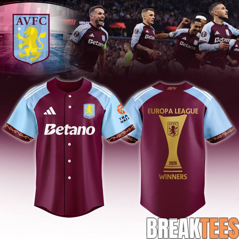 Aston Villa Europa League Champions 2026 Limited Edition Baseball Jersey