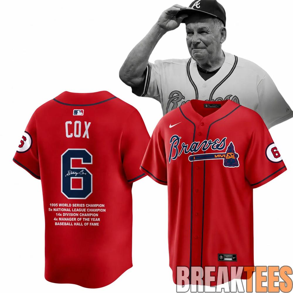 Atlanta Braves Legendary Baseball Manager Bobby Cox 1941-2026 Baseball Jersey
