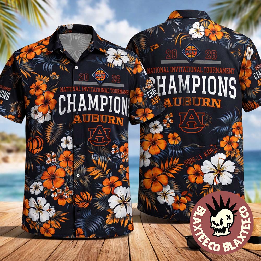 Auburn Tigers Men’s Basketball 2026 NIT Champions Tropical Pattern Hawaiian Shirt