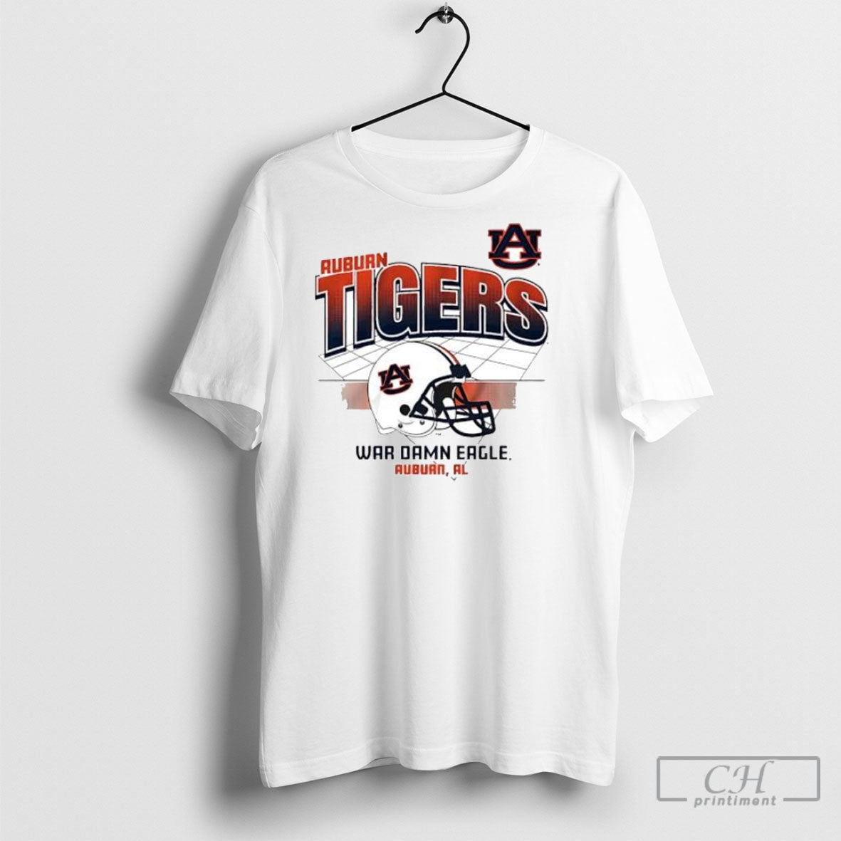 Auburn Tigers War Damn Eagle Football Helmet Vintage Graphic Shirt Tee