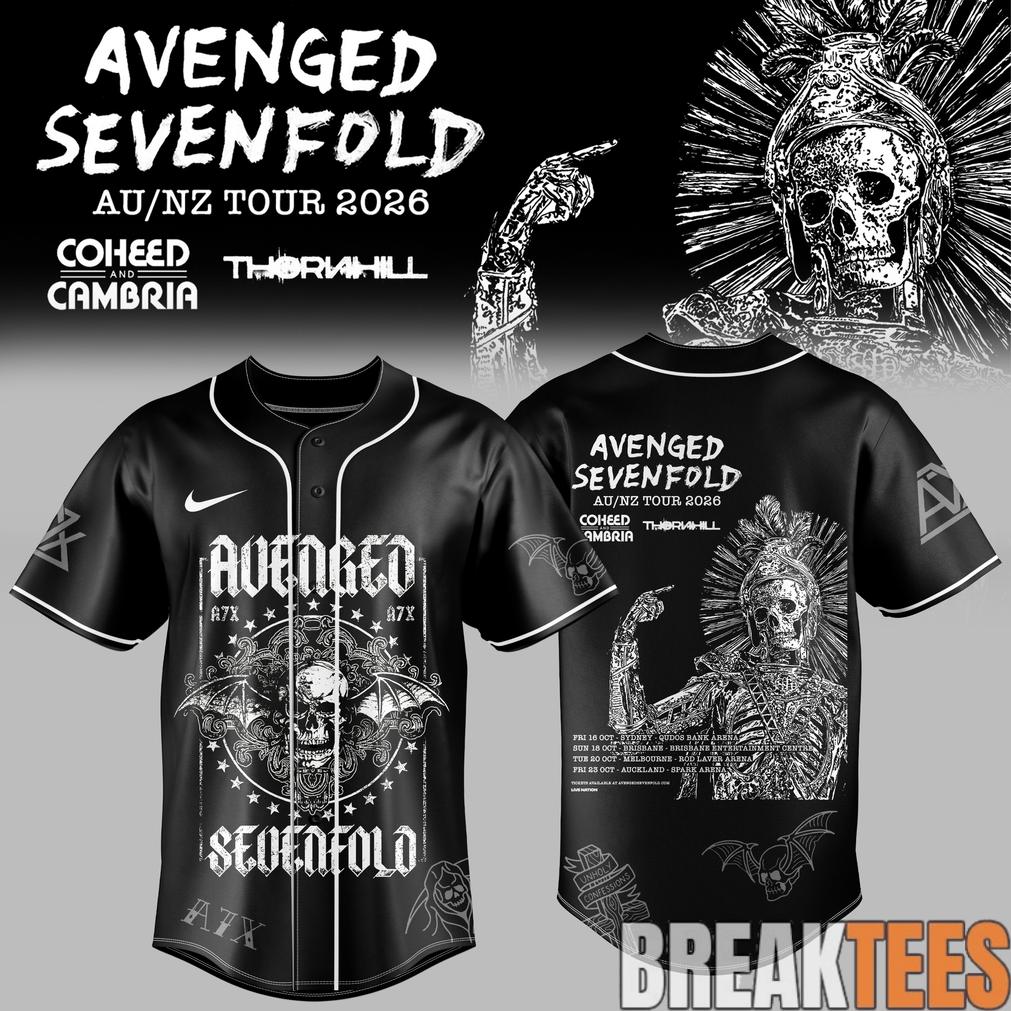 Avenged Sevenfold Australia-New Zealand Tour 2026 Baseball Jersey