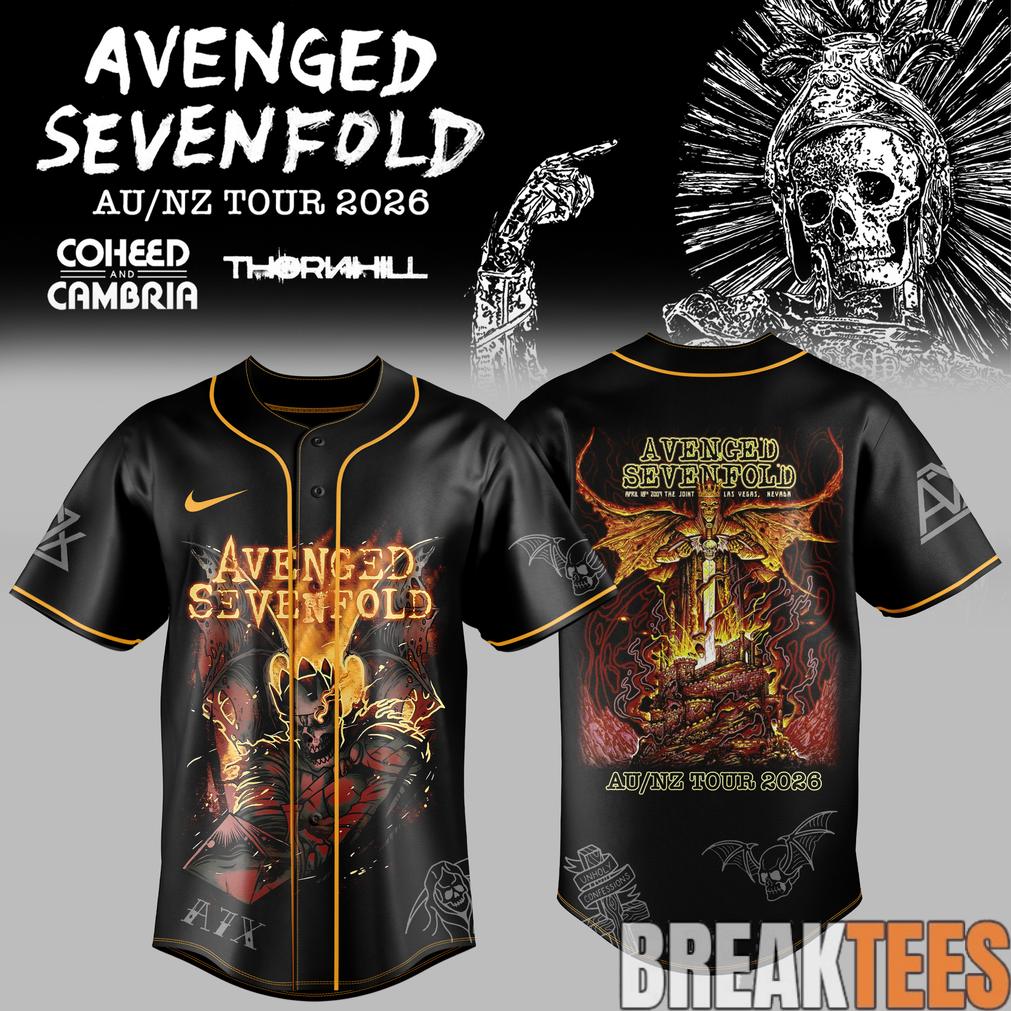 Avenged Sevenfold Australia-New Zealand Tour 2026 Baseball Jersey