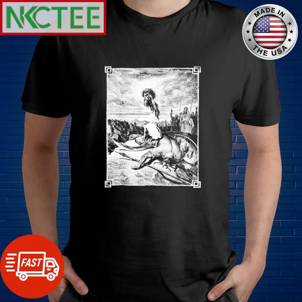 Awesome David slays Goliath Bible art Occult Gothic Medieval Grunge paint shirt