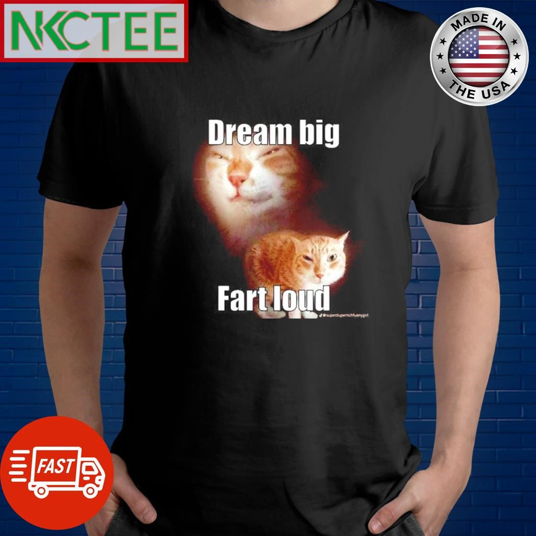 Awesome Dream big Fart loud cat shirt