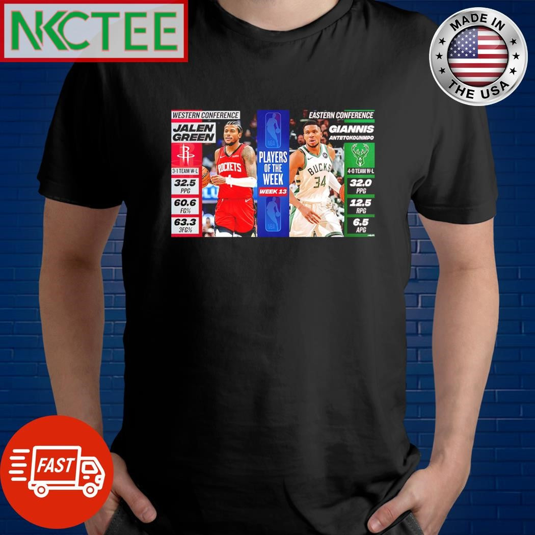 Awesome Jalen Green vs Giannis Antetokounmpo players of the week 13 shirt
