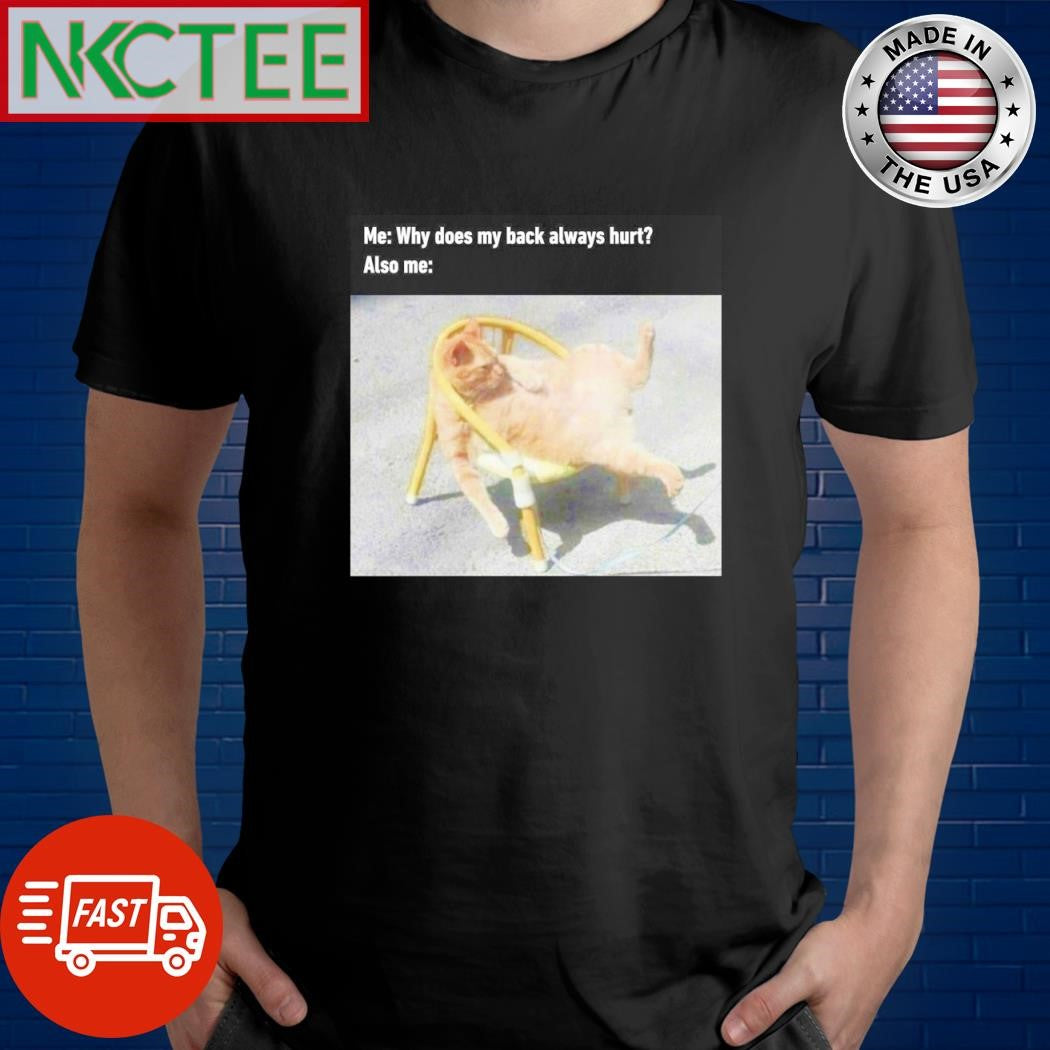 Awesome Me Why does my back always hurt Also me cat shirt