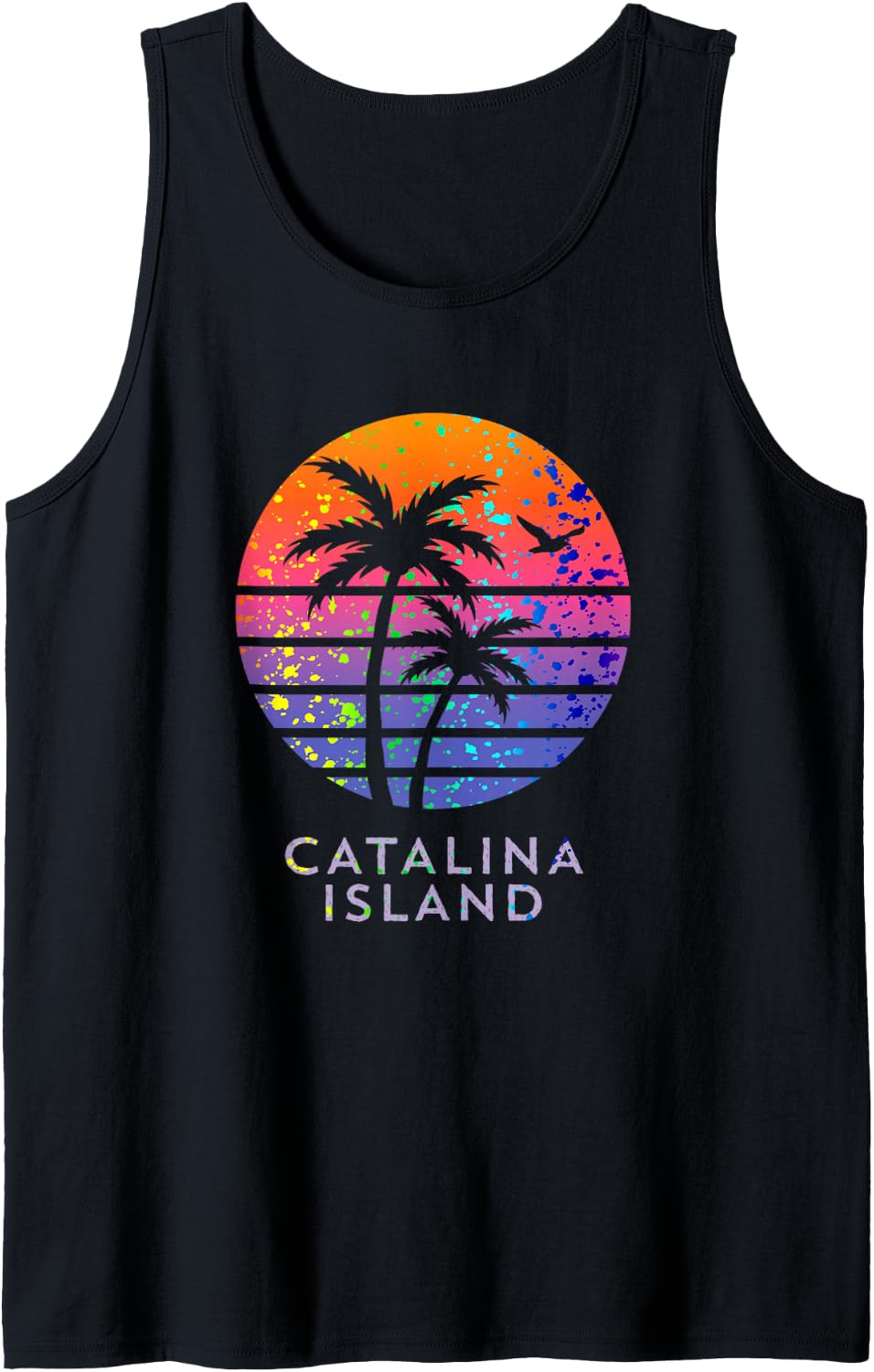 California Sunset Palm Tree Souvenir Santa Catalina Island Tank Top