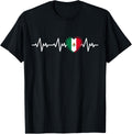 Mexico Mexican Heartbeat Mens Kids Womens Mexican Flag T-Shirt