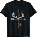 Deer Antler Hunting Fishing Rod Outdoor Hunter Fishermen Men T-Shirt