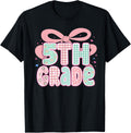 Preppy Fifth Grade Teacher 5th Grade Floral Coquette Bow T-Shirt