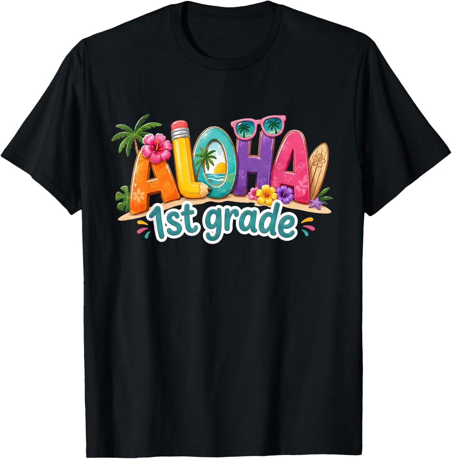 Aloha 1st Grade Teacher Back to First Day of School Hawaii T-Shirt