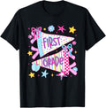 1st First Day of First Grade Back to School Pennant Bow Girl T-Shirt
