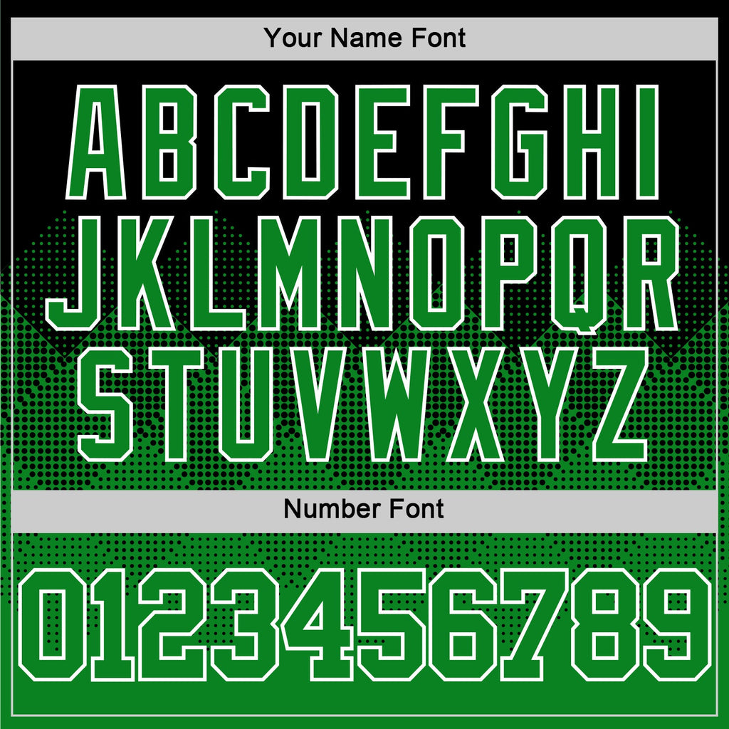 Custom Black Grass Green-White Gradient Square Shapes Round Neck Sublimation Basketball Suit Jersey