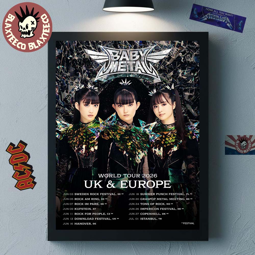 Babymetal World Tour 2026 UK And Europe Schedule Dates The Biggest Babymetal Tour Ever Poster Canvas