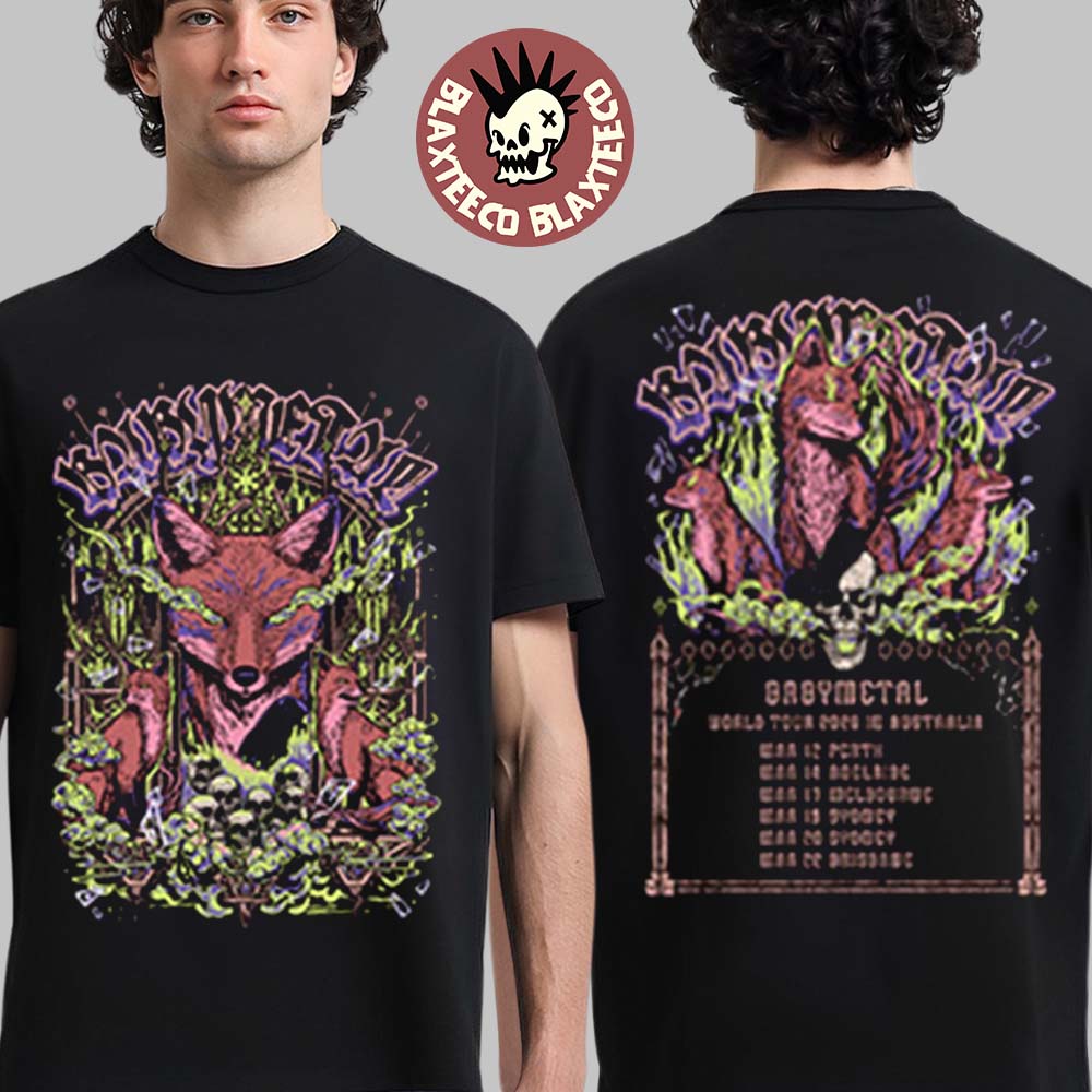 Babymetal World Tour In Australia 2026 Merch Fox Chapel T-Shirt
