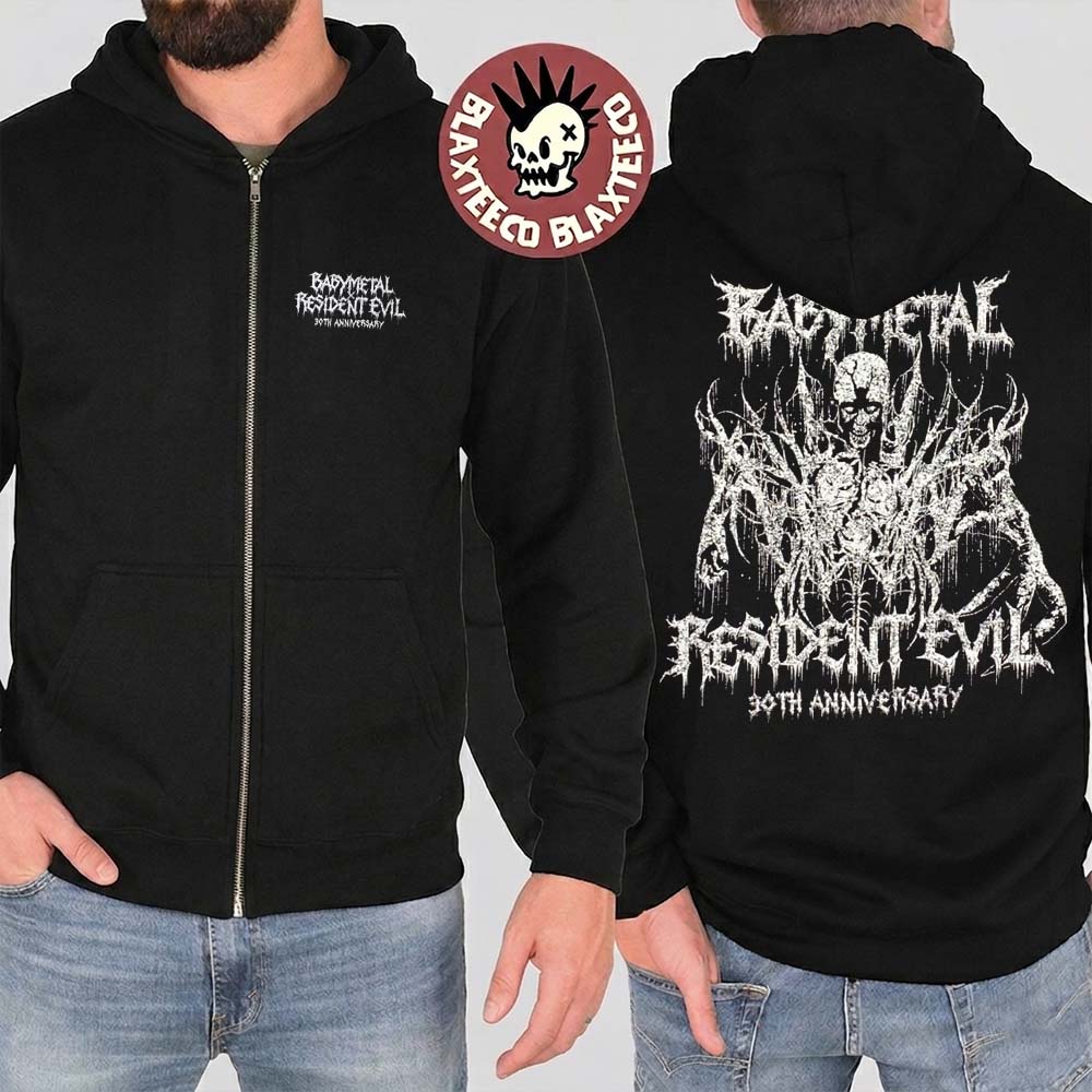 Babymetal x Resident Evil 30th Anniversary Merch Metal Outbreak Zip Up Hoodie