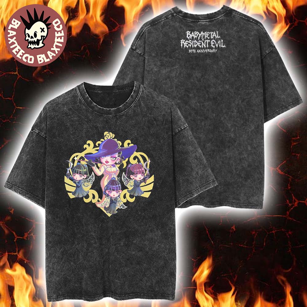 Babymetal x Resident Evil 30th Anniversary Merch The Dolls Vintage Washed Tee