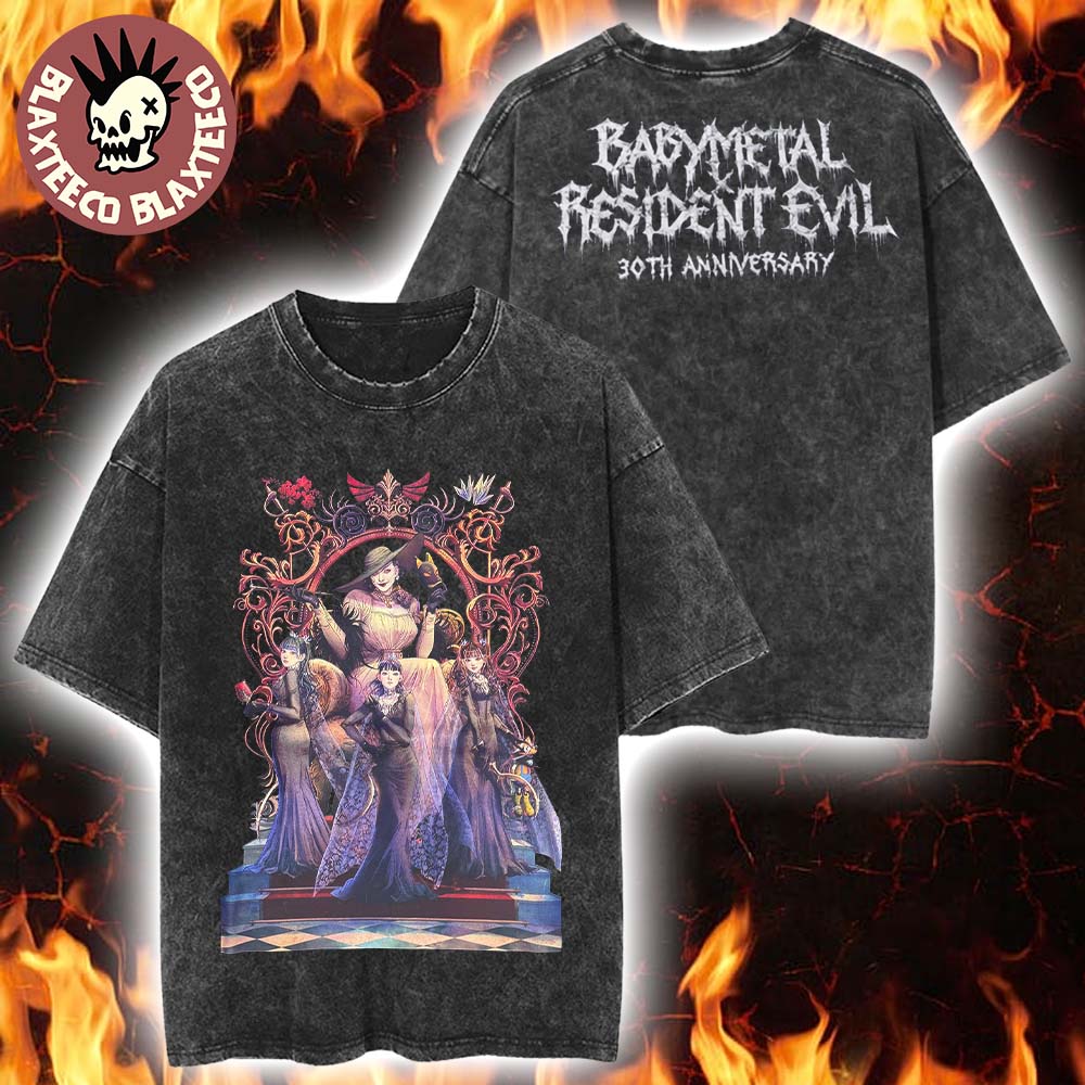 Babymetal x Resident Evil 30th Anniversary Merch The Ladies Vintage Washed Tee
