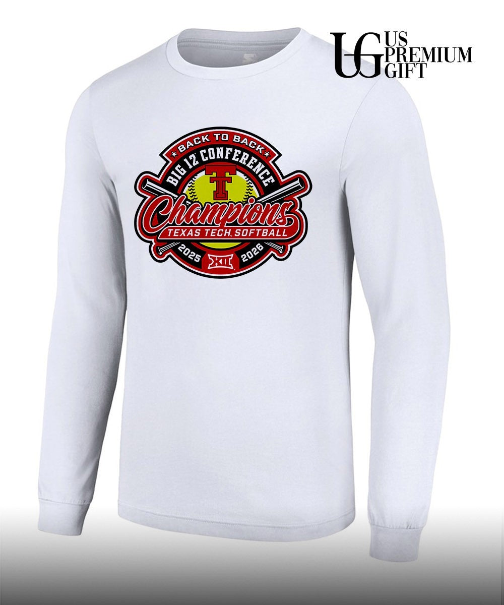 Back to back Texas Tech Red Raiders Softball Big 12 Conference Regular Season Champions logo shirt