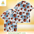 Baltimore Orioles Hawaiian Shirt Blue Tropical Hibiscus Baseball Apparel