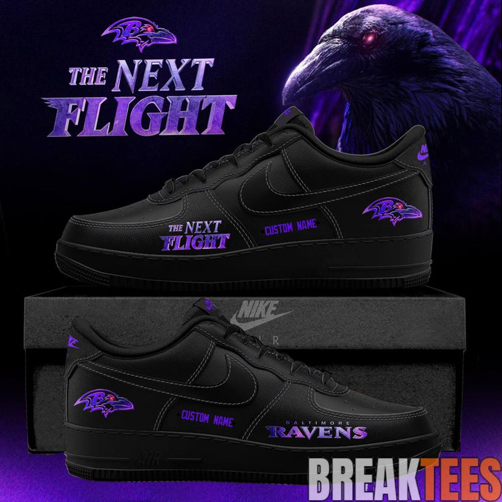 Baltimore Ravens The Next Flight 2026 Custom Air Force 1 Sneaker