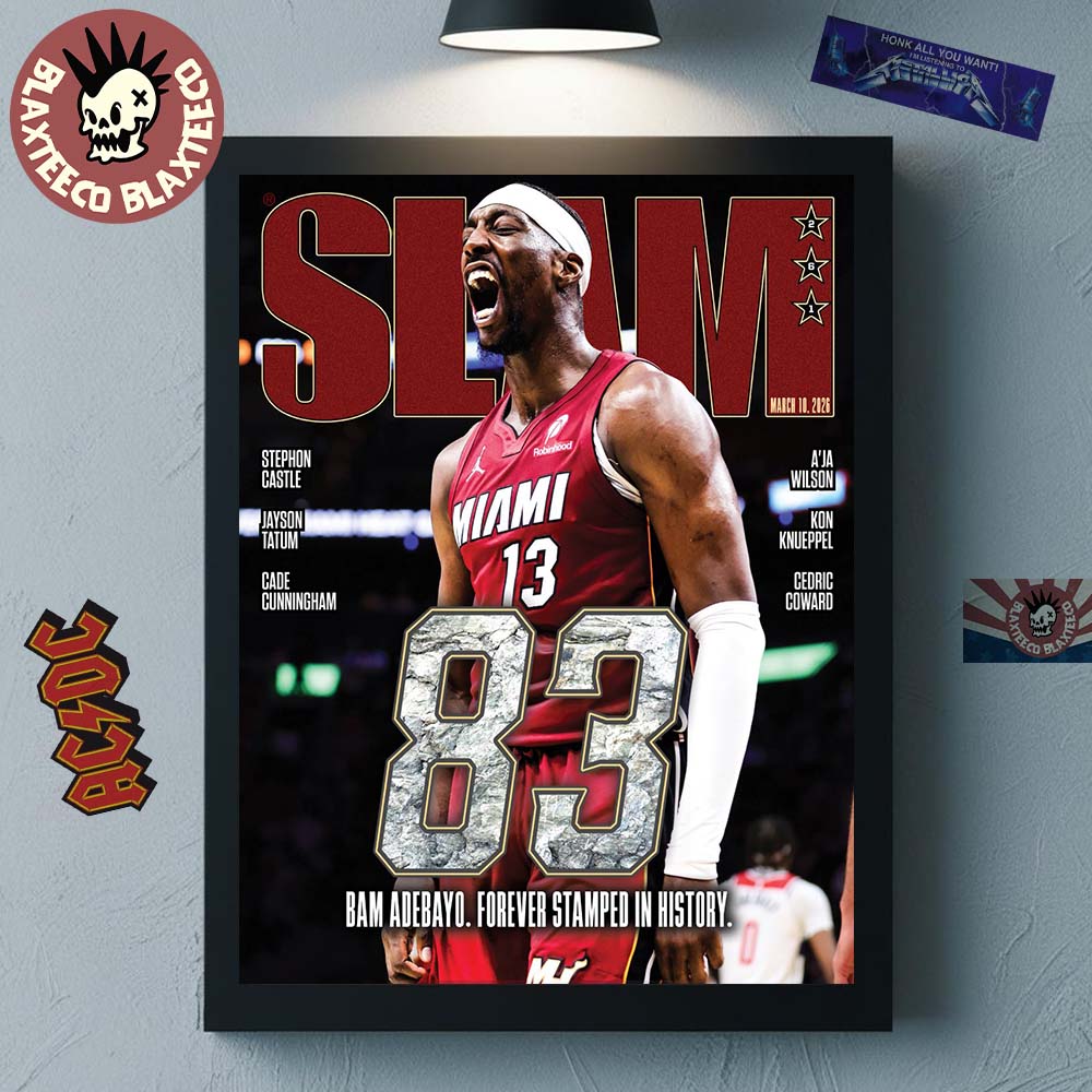 Bam Adebayo Miami Heat On The Cover Of SLAM 261 83 Points Forever Stamped In History Home Decor Poster Canvas