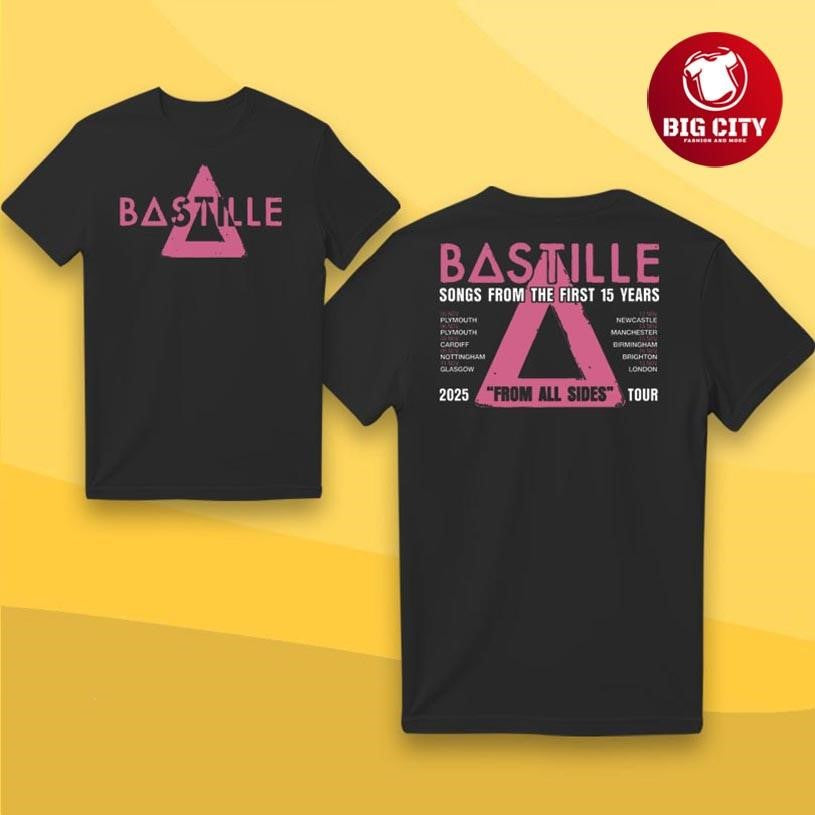 Bastille From All Sides 2025 Black Tour Two Sided Shirt