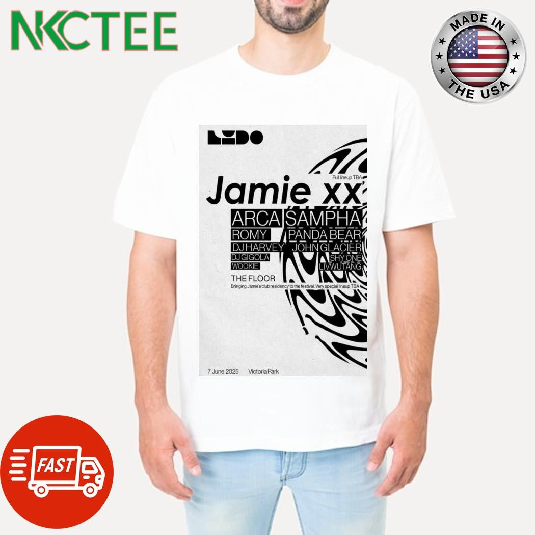 Best Jamie Xx June 7, 2025 Victoria Park Arca Sampha Romy Panda Bear Dj Harvey John Glacier Poster Shirt