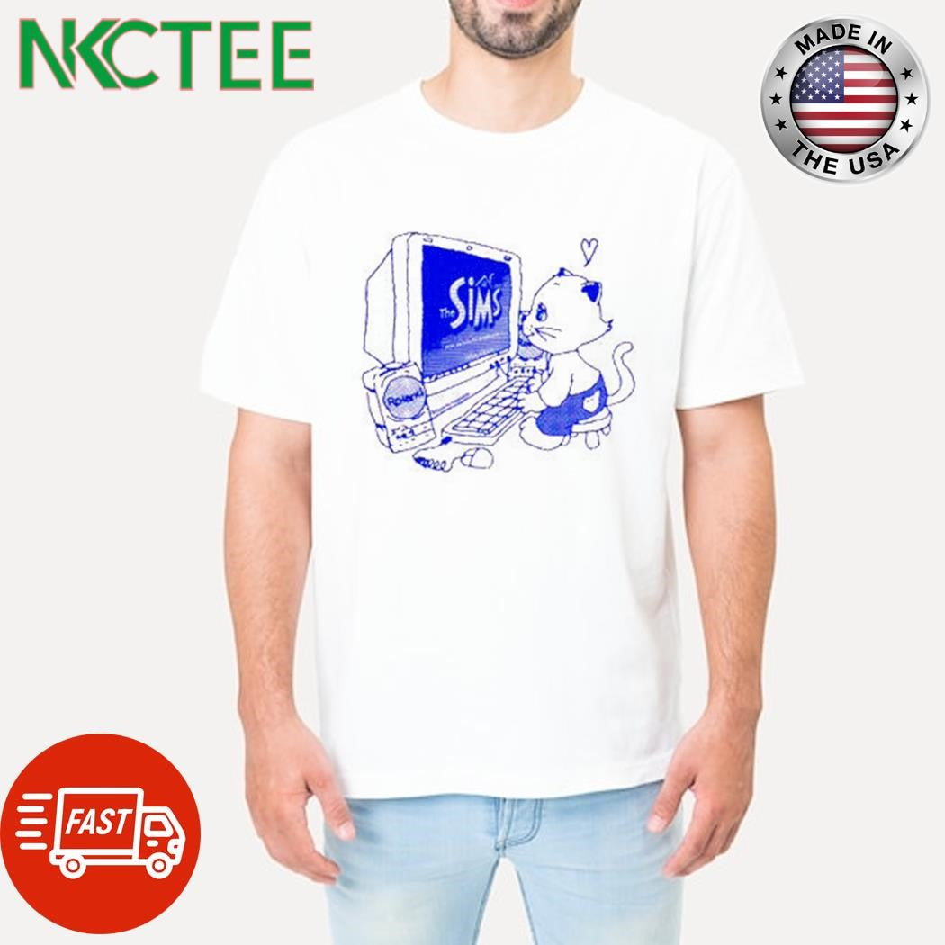 Best Sims 4 hearts computer cat shirt