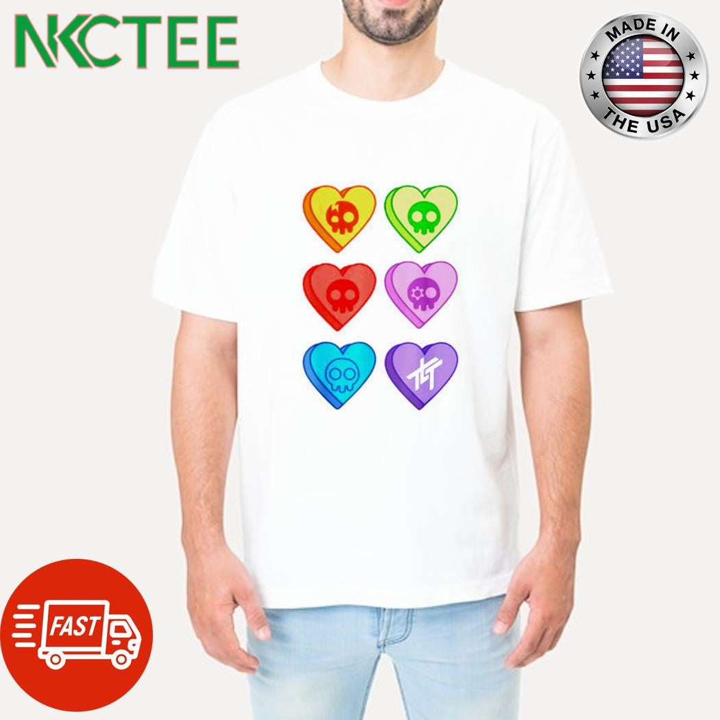 Best The Living Tombstone Candy Hearts skulls shirt