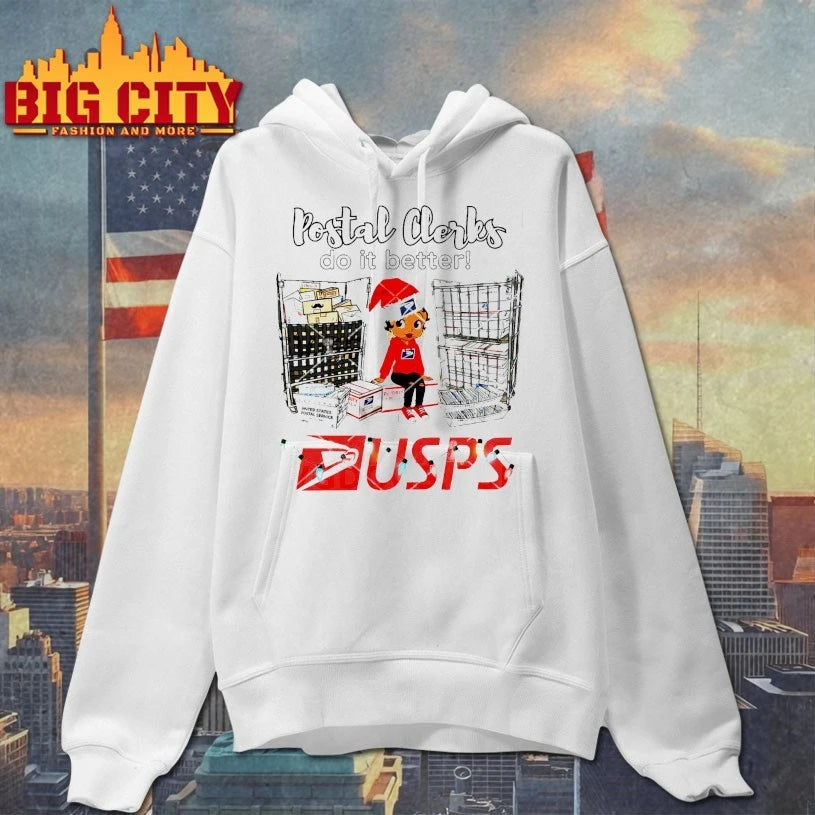 Betty Boop Christmas Postal Clerks Do It Better USPS shirt