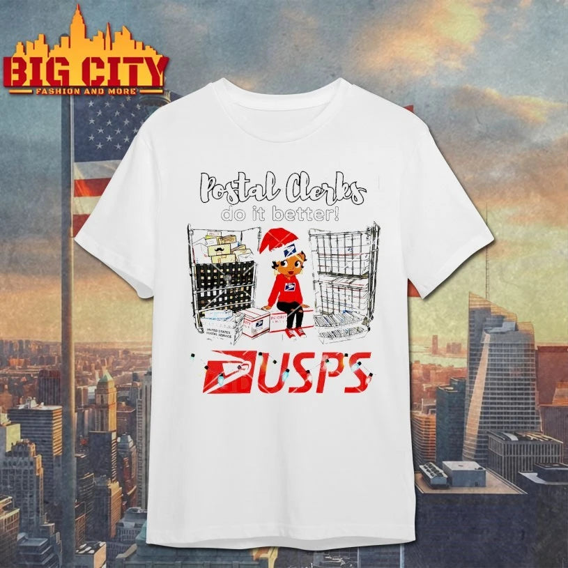 Betty Boop Christmas Postal Clerks Do It Better USPS shirt
