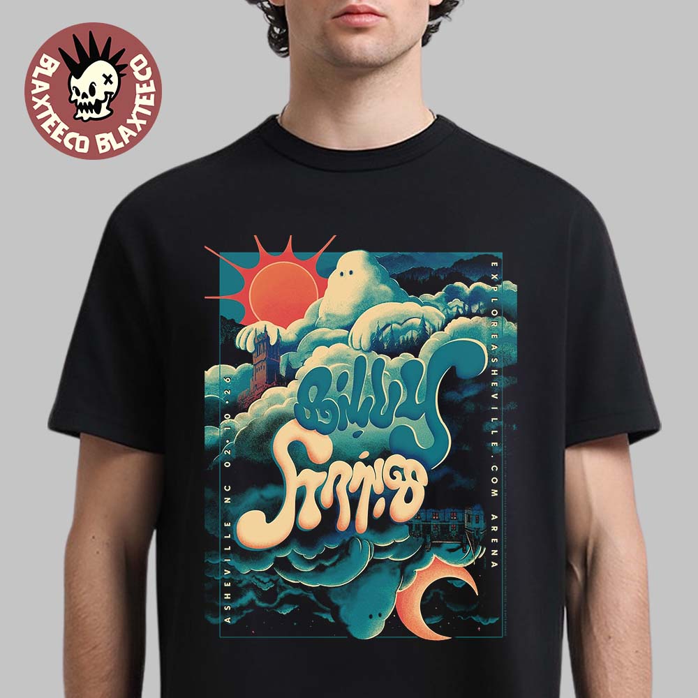 Billy Strings Asheville North Carolina 2026 Night 1 Poster At Exploreasheville.com Arena On February 10 2026 Flip Design Art T-Shirt