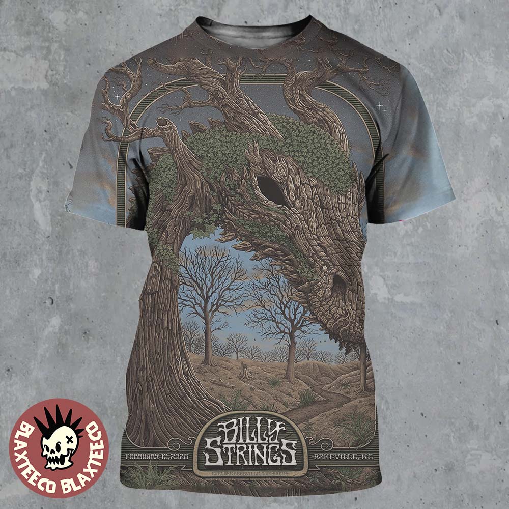 Billy Strings Asheville North Carolina 2026 Night 3 Poster At Exploreasheville.com Arena On February 13 2026 Dragon Tree Art All Over Print Shirt