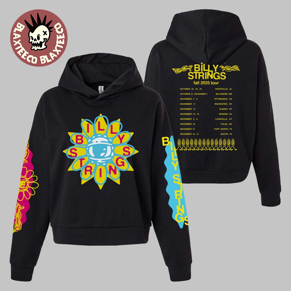 Billy Strings Fall 2025 Tour North American Merch Seeing Flower With Dates Hoodie