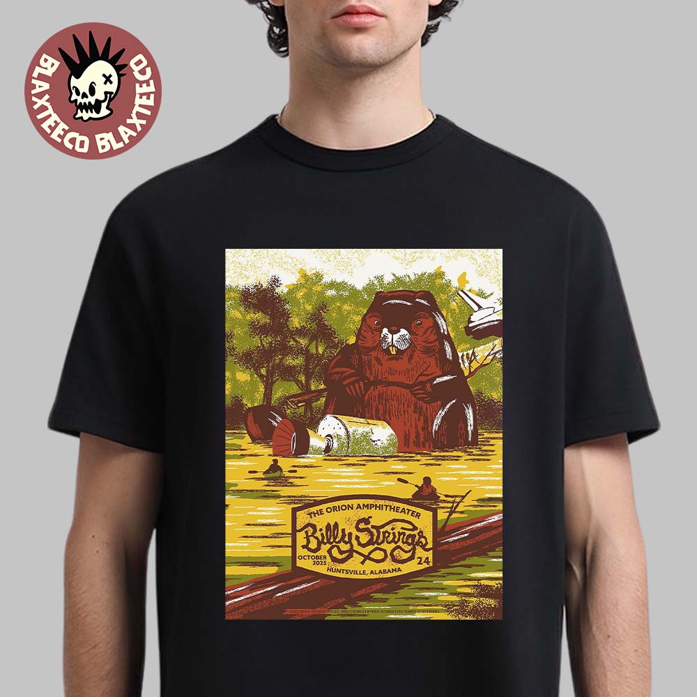 Billy Strings Huntsville Alabama 2025 Night 2 Gig Poster At The Orion Amphitheater On October 24 2025 T-Shirt