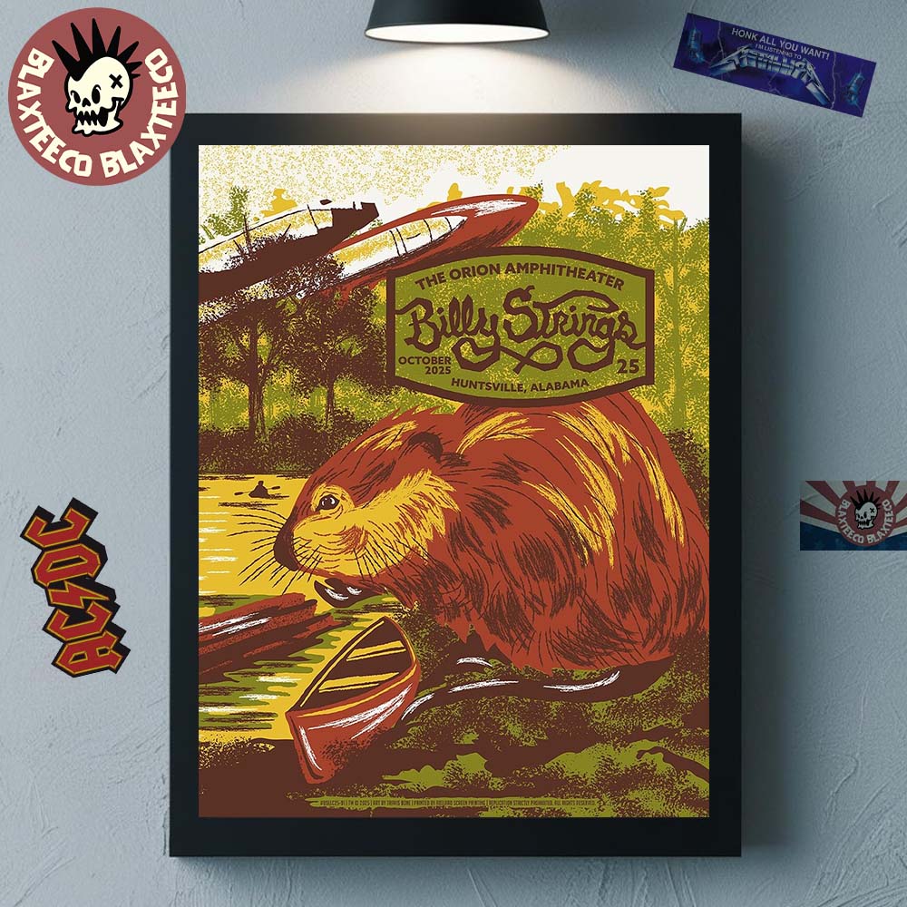Billy Strings Huntsville Alabama 2025 Night 3 Gig Poster At The Orion Amphitheater On October 25 2025 Home Decor Poster Canvas