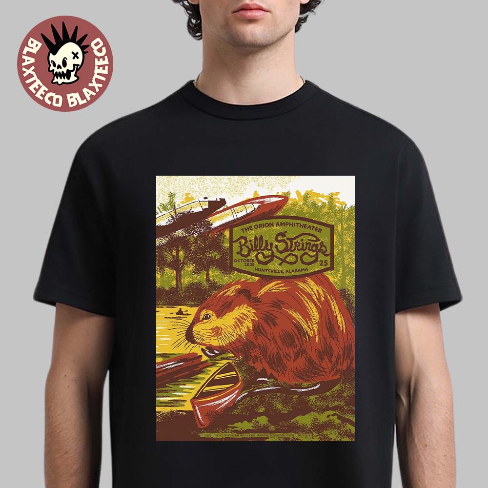 Billy Strings Huntsville Alabama 2025 Night 3 Gig Poster At The Orion Amphitheater On October 25 2025 T-Shirt