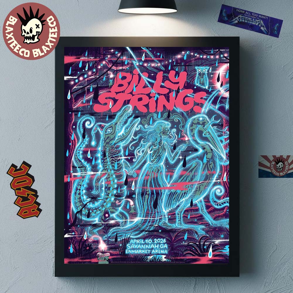 Billy Strings Savannah Georgia 2026 Night 1 Venue Poster At Enmarket Arena On April 10 2026 Home Decor Poster Canvas