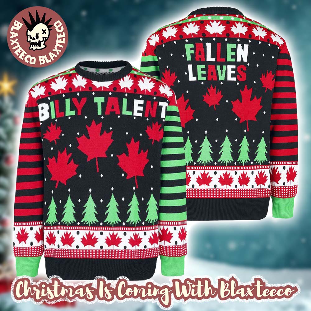 Billy Talent Canadian Rockers Fallen Leaves Holiday 2025 Ugly Christmas Sweater
